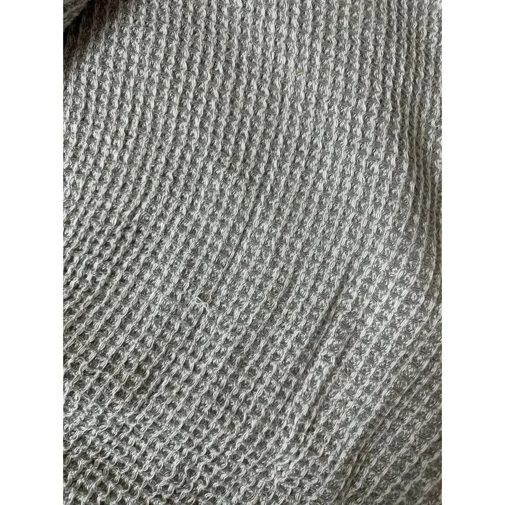 Pottery Barn Waffle Weave Blanket King Gray Cotton Blend